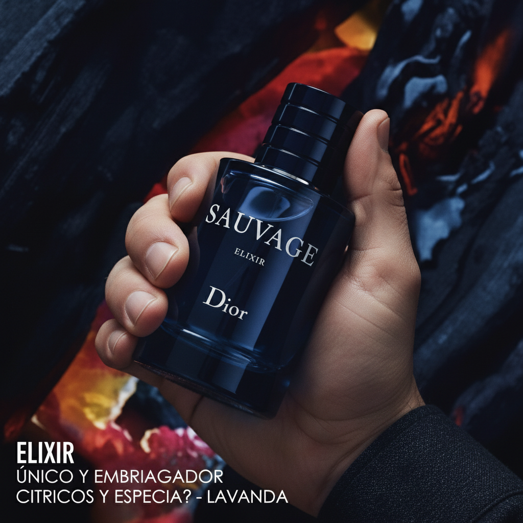 Homem com Dior Sauvage Elixir